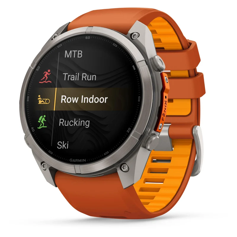 Garmin fenix 9 Pro InReach 51mm Titanium with Autumn Orange/Spark Orange Silicone Band