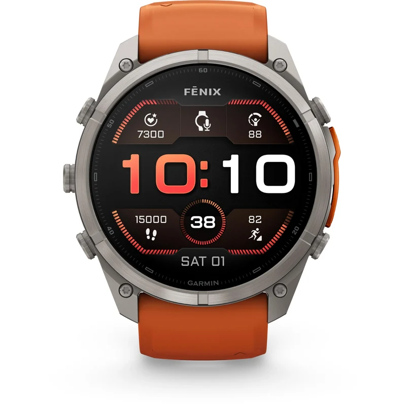 Garmin fenix 9 Pro 51mm Titanium with Autumn Orange/Spark Orange Silicone Band