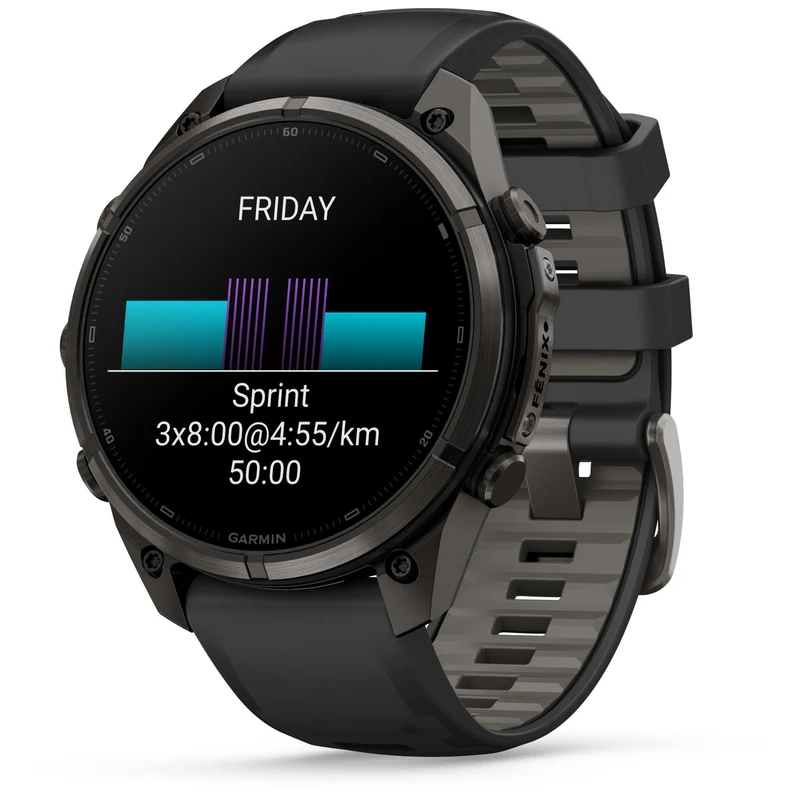 Garmin fenix 9 Pro 47mm (Carbon Grey DLC Titanium with Black/Pebble Grey Silicone Band)