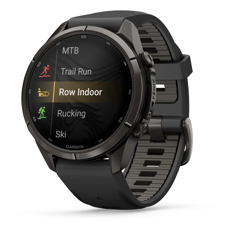 Garmin fenix 9 Pro InReach 43mm Carbon Grey DLC with Black/Pebble Grey Silicone Band
