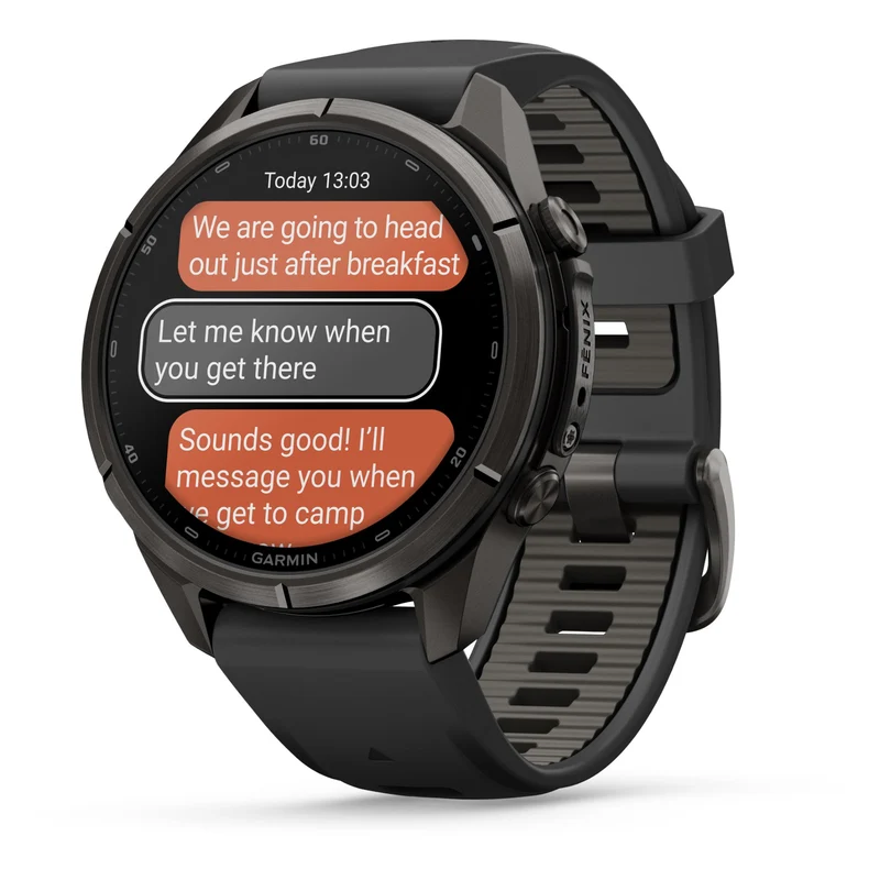 Garmin fenix 9 Pro InReach 43mm Carbon Grey DLC with Black/Pebble Grey Silicone Band
