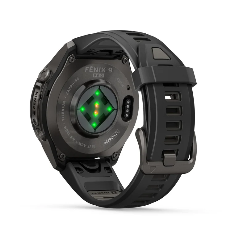 Garmin fenix 9 Pro 43mm Carbon Grey DLC Titanium with Black/Pebble Grey Silicone Band