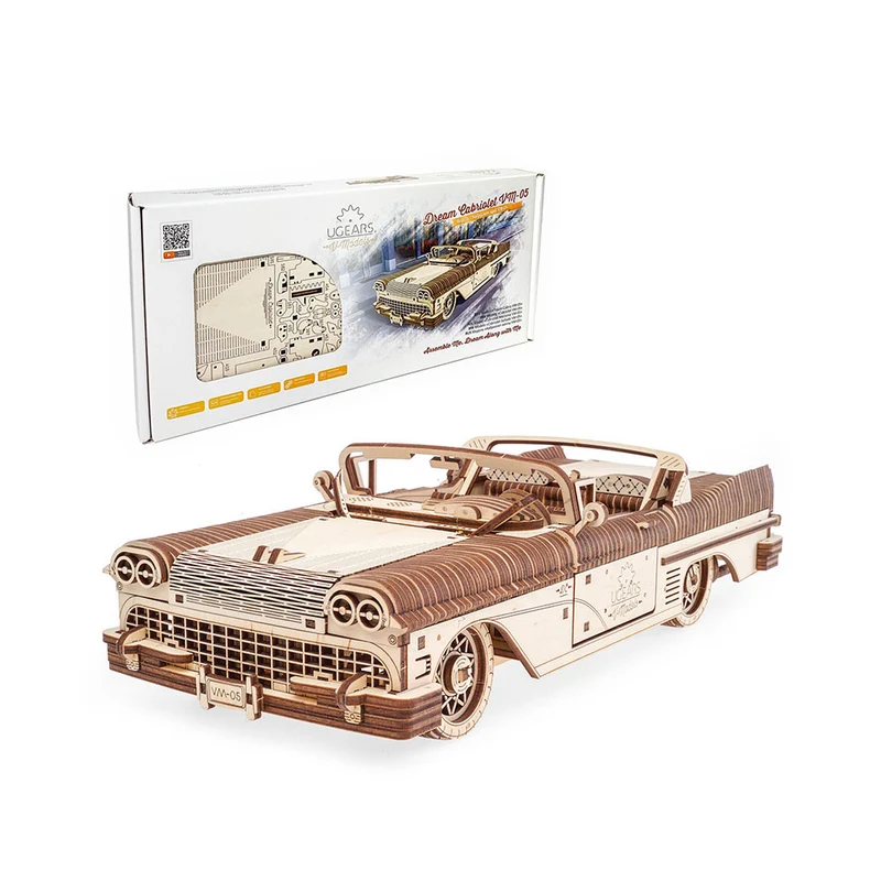 UGears 3D Wooden Puzzle Dream Cabriolet VM-05 From The 50s Mechanical Model Kit