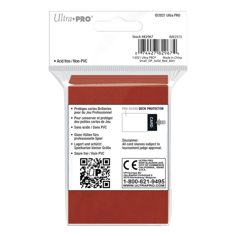 ULTRA PRO Deck Protector Sleeves Small Yugioh (Imperial Red)