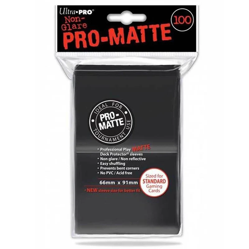 ULTRA PRO Deck Protector Sleeves Pro Matte Black Standard 100ct 66 x 91 mm