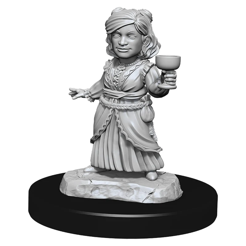 Wizards Of The Coast D&D Nolzurs Marvelous Unpainted Miniatures Silver Dragon Wyrmling & Female Halfling