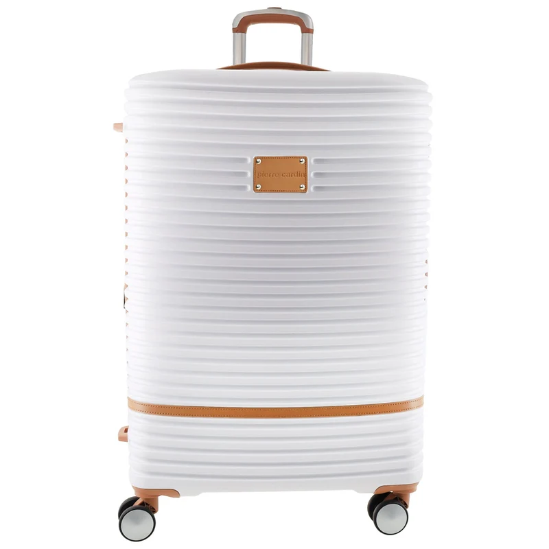 Pierre Cardin Medium Hard-Shell Suitcase Travel Luggage 70cm (White)