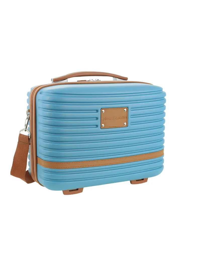 Pierre Cardin Large Hard-Shell Suitcase & Mini Beauty Case Set w/ Tag Blue