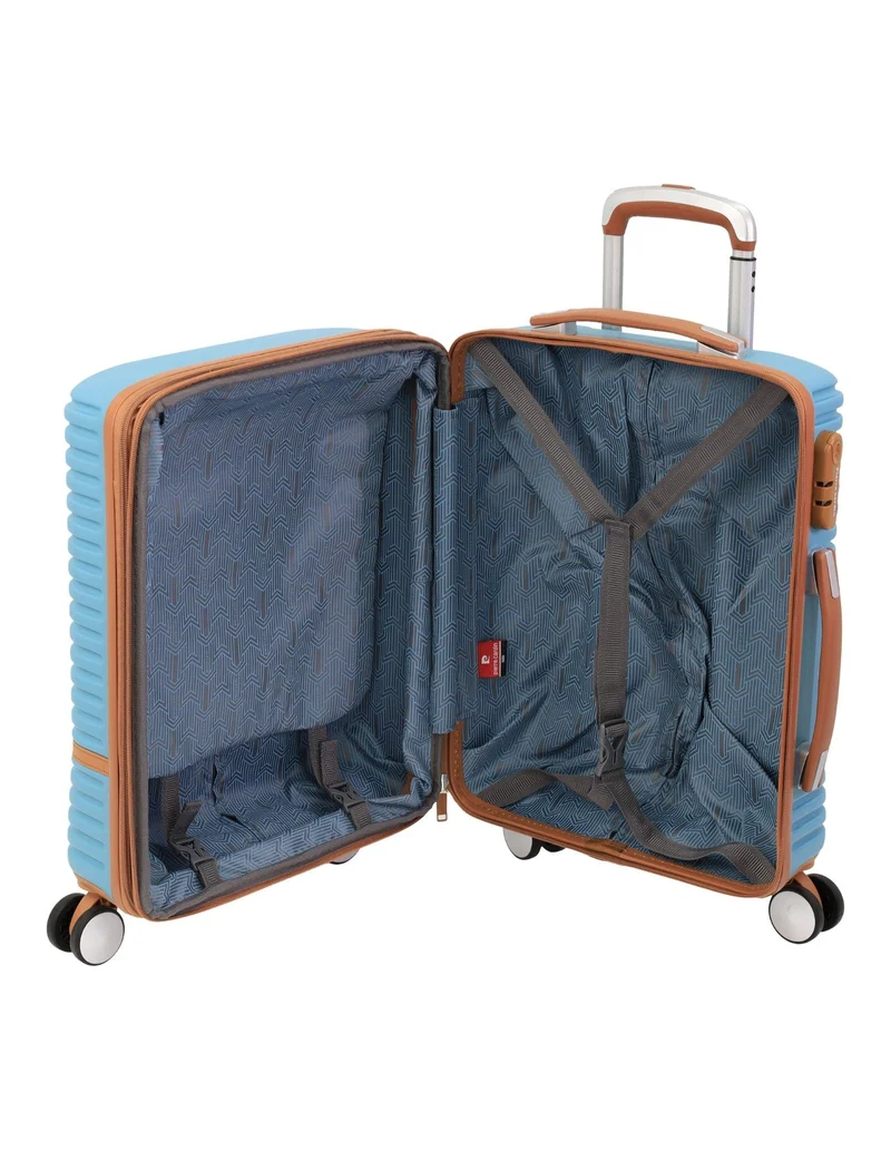 Pierre Cardin Cabin Hard-Shell Suitcase & Mini Beauty Travel Case Set Blue