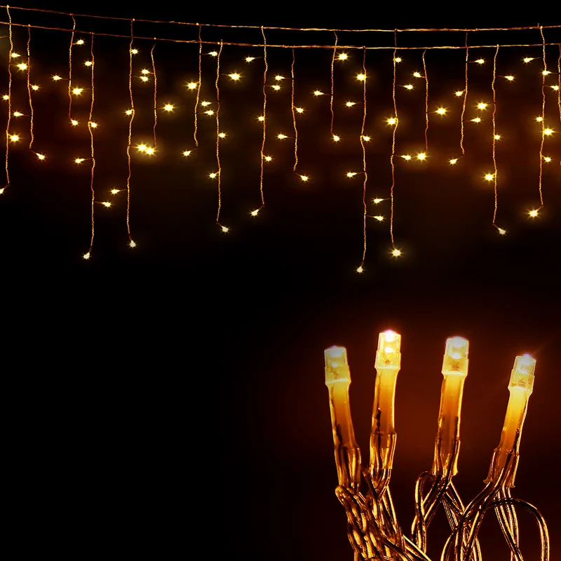 Jingle Jollys 20M Christmas Lights Icicle Light 800 LED Warm White Decor