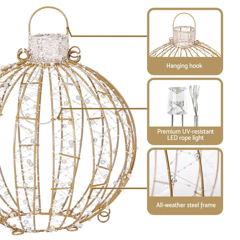 Jingle Jollys Christmas Lights 360 LED Fairy Light 3pcs Ball Decorations Set