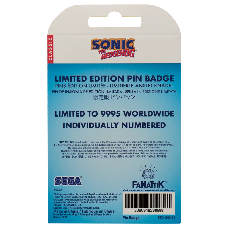 Sonic The Hedgehog - Sonic, Tails, and Knuckles Pin Badge - Limited Edition