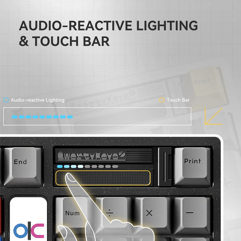Qwertykeys QK100 Mk2 Prebuilt Wireless Mechanical Keyboard (Radiant Silver)