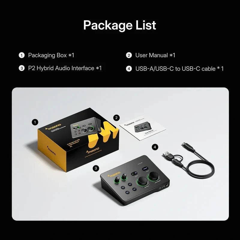 Maono P2 USB Hybrid Aluminium panel Audio Interface
