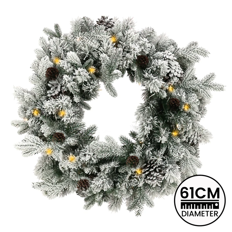 Christabelle LED Snowy Christmas Wreath 61cm