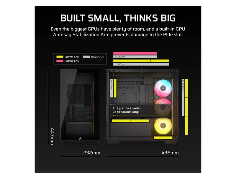 Corsair 2800X RS-R ARGB Micro-ATX PC Case - Black