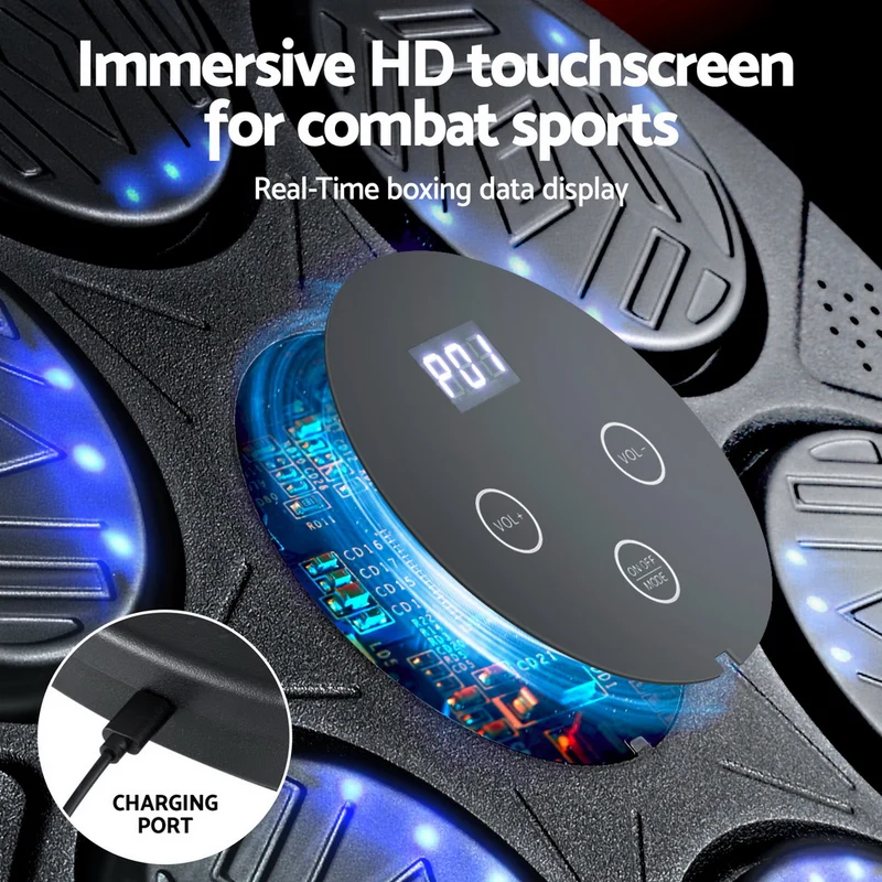 Everfit Music Boxing Machine Bluetooth Wall-Mounted Punch Target with LED Display & Gloves