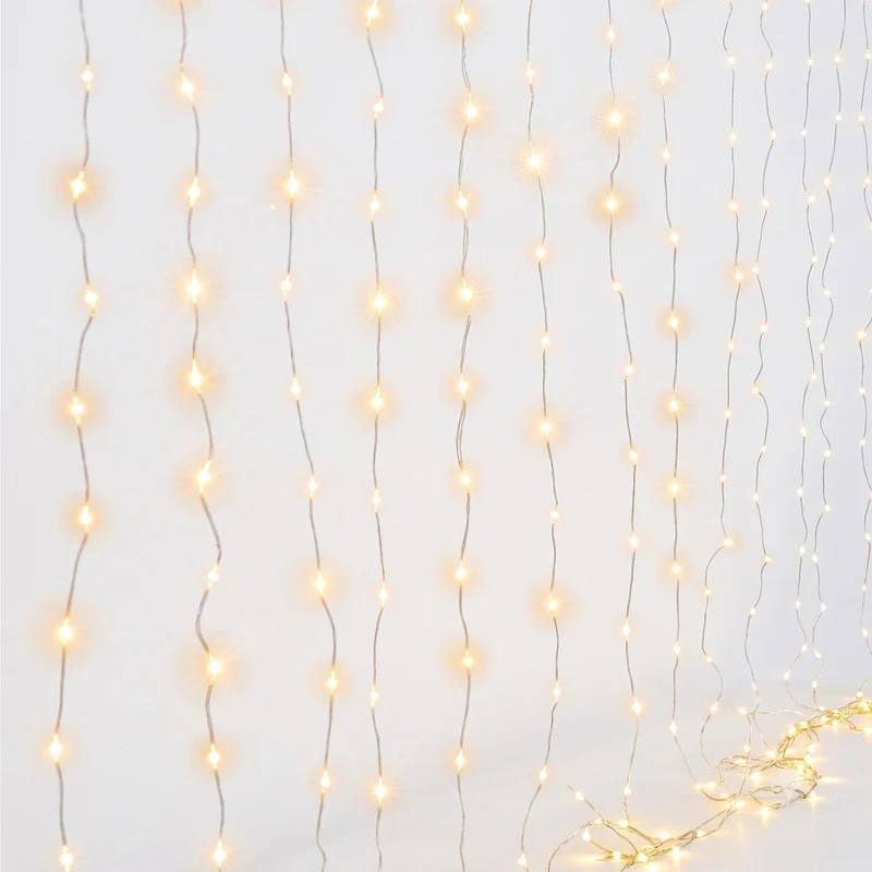 Jingle Jollys 3X3M Christmas Lights Curtain String Light 300 LED Warm White