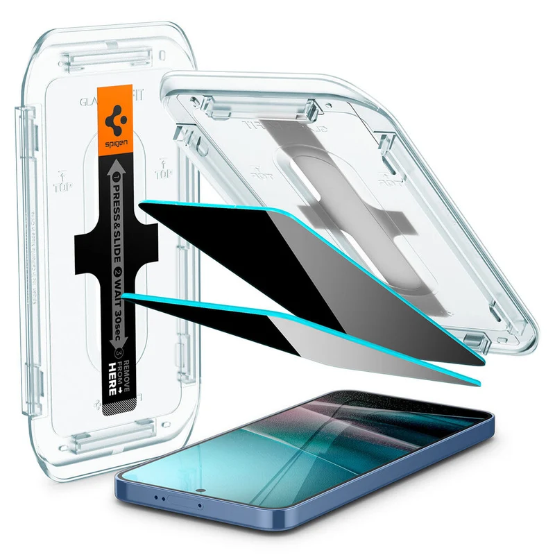 SPIGEN EZ Fit Privacy 2PCS Glass Screen Protector for Galaxy S25 Plus/S24 Plus (Black)