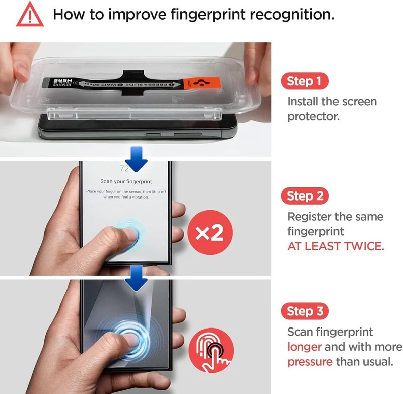 SPIGEN EZ Fit Privacy 2PCS Glass Screen Protector for Galaxy S25 Plus/S24 Plus (Black)