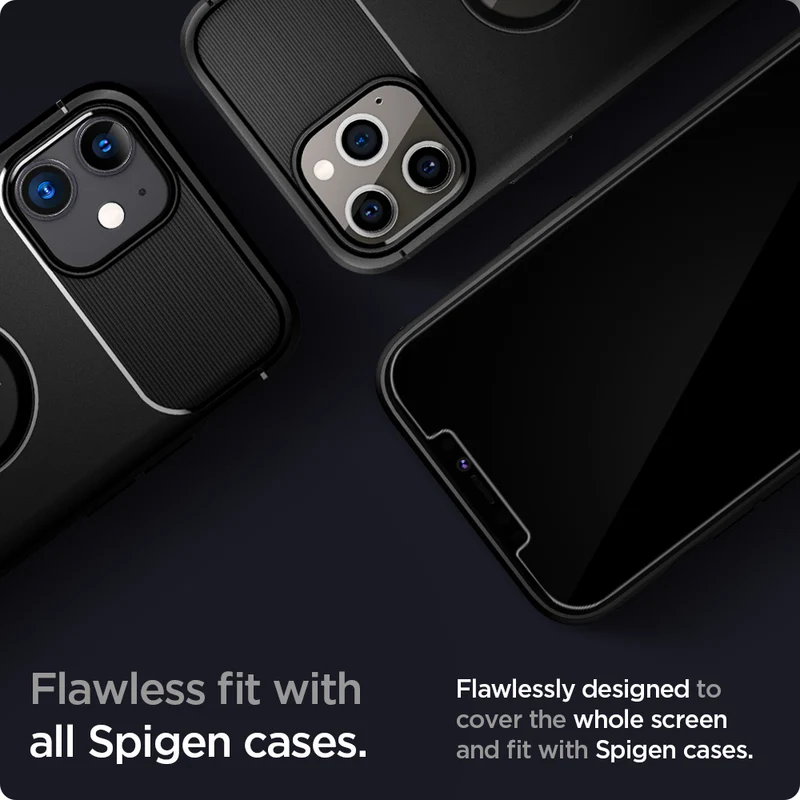 SPIGEN EZ Fit 2PCS Glass Screen Protector for iPhone 12/12 Pro (Clear)