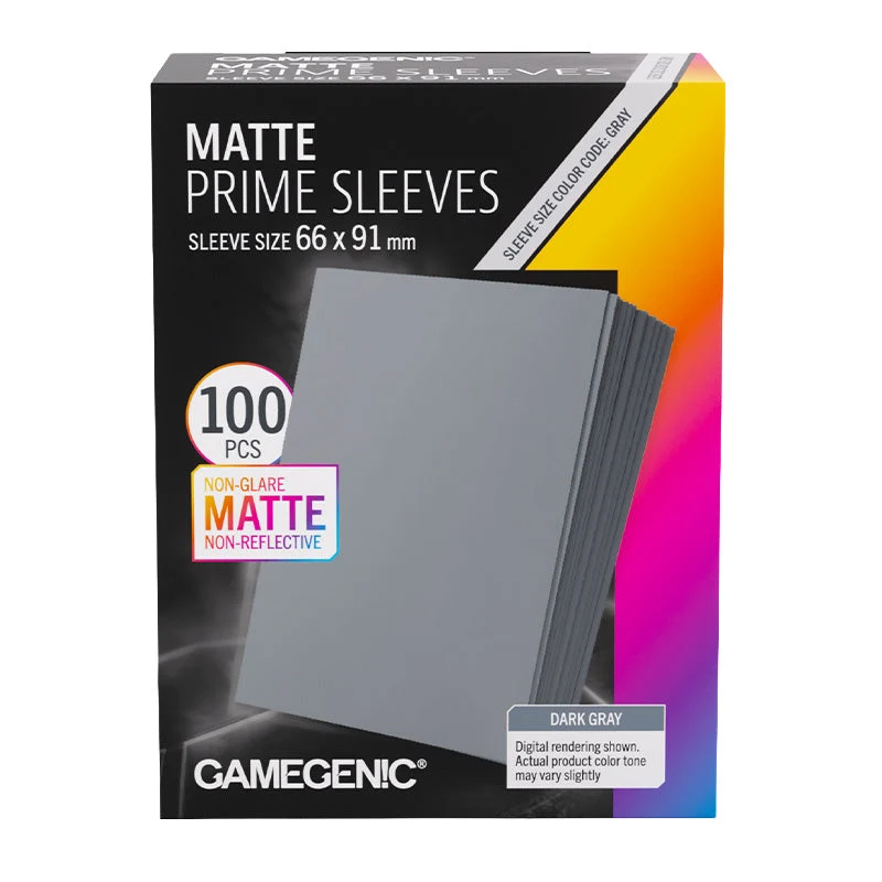 Gamegenic Matte Prime Card Sleeves Dark Gray (66mm x 91mm) (100 Sleeves Per Pack)