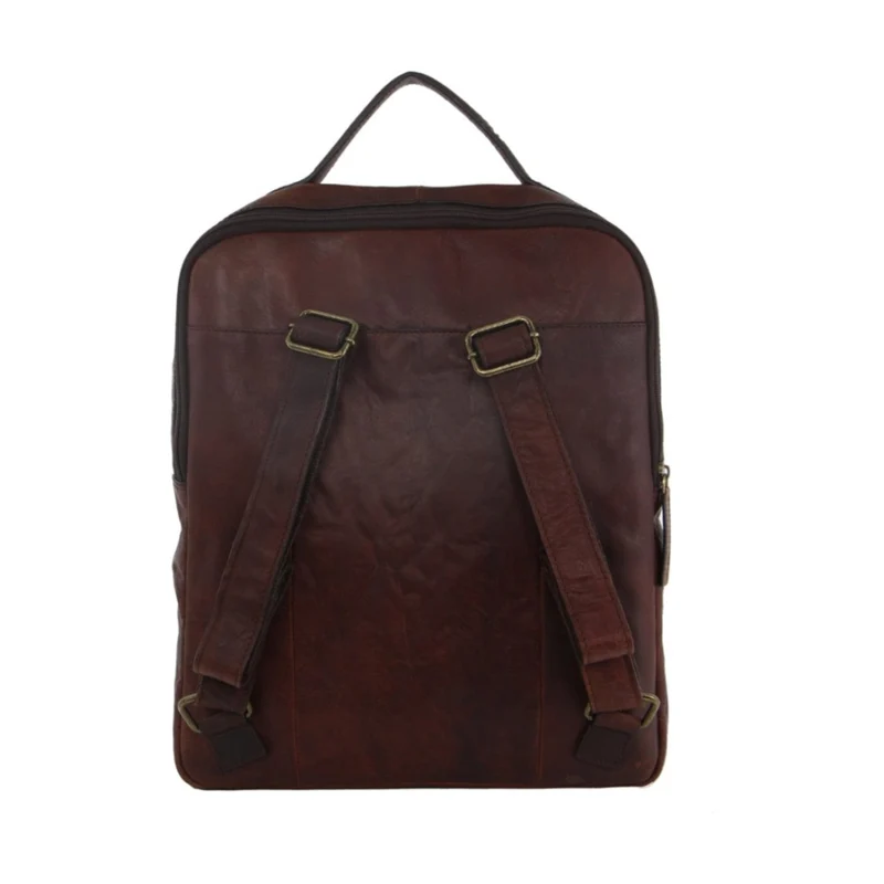 Pierre Cardin Rustic Leather Business Backpack/Computer Bag 30x36cm Chestnut