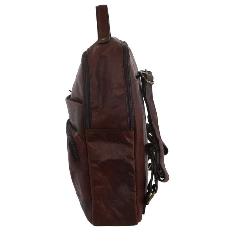 Pierre Cardin Rustic Leather Business Backpack/Computer Bag 30x36cm Chestnut
