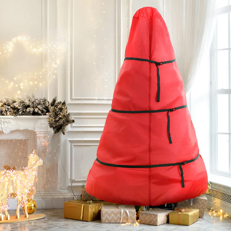 Jingle Jollys Christmas Tree Storage Bag Fits Up to 8ft Tree Xmas Bag Zipper Red