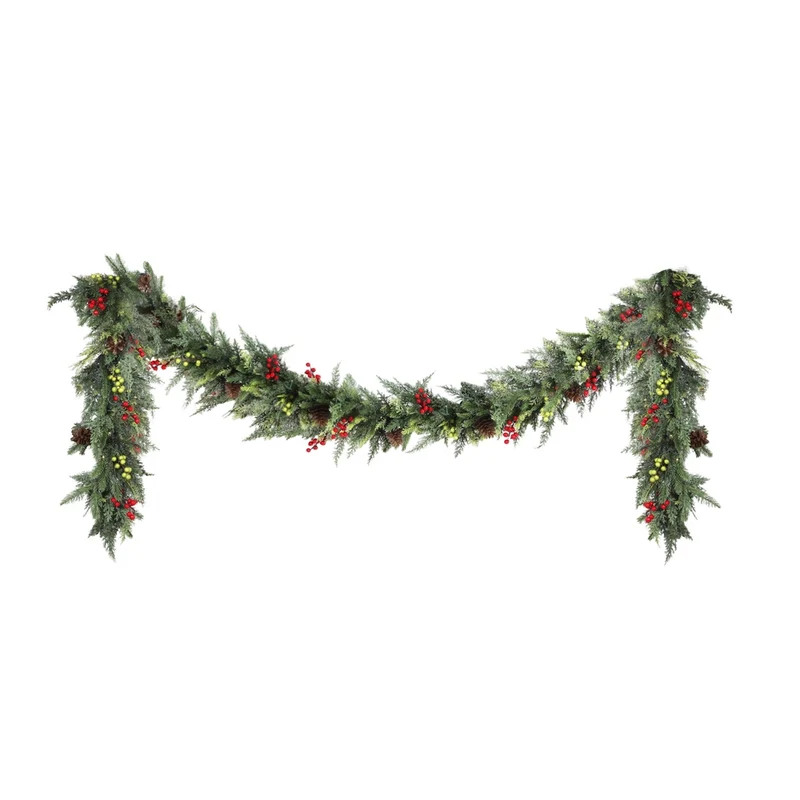 Jingle Jollys 3M Christmas Garland Pre-lit LED with Pine Cones Xmas Decor Green