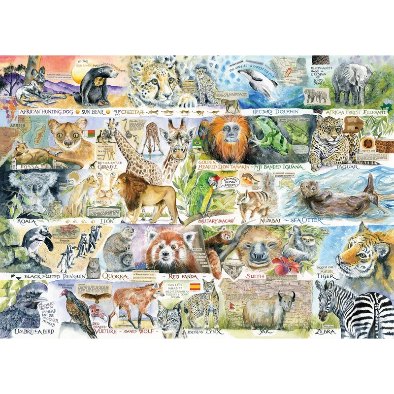 Gibsons 1000pc Sun Bears and Sloths Puzzle