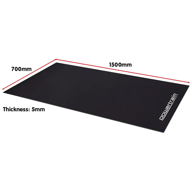 Powertrain 1.5m Exercise Treadmill Mat 5mm Thick Non-Slip EVA Floor Protector for Spin Bike Home Gym Equipment