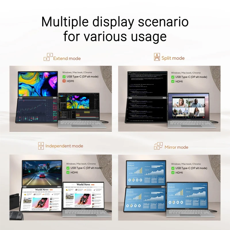 ASUS ZenScreen Duo Dual 14" OLED 360° Portable Monitor