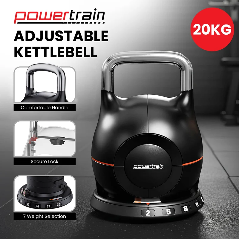 Powertrain Adjustable Kettlebell 20kg 7-in-1 Set