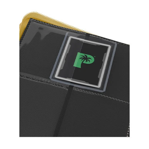 Palms Off Gaming Collector's Series 4 Pocket Card Loader TOP LOADER Clear Zip Binder - Yellow