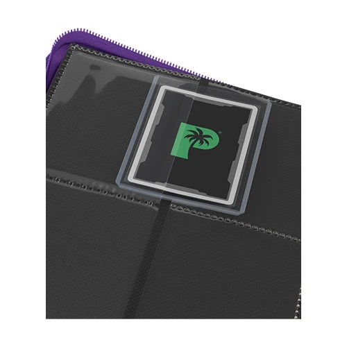 Palms Off Gaming Collector's Series 4 Pocket Card Loader TOP LOADER Clear Zip Binder - Purple