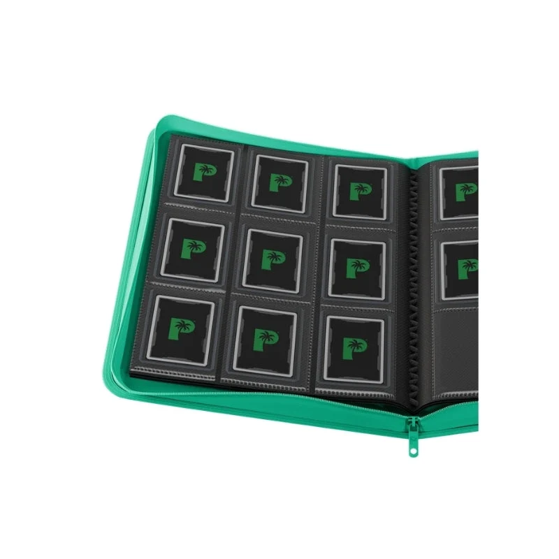 Palms Off Gaming Collector's Series Card Loader TOP LOADER Clear Zip Binder - Turquoise