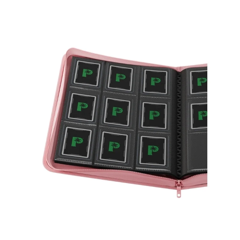 Palms Off Gaming Collector's Series Card Loader TOP LOADER Clear Zip Binder - Pink