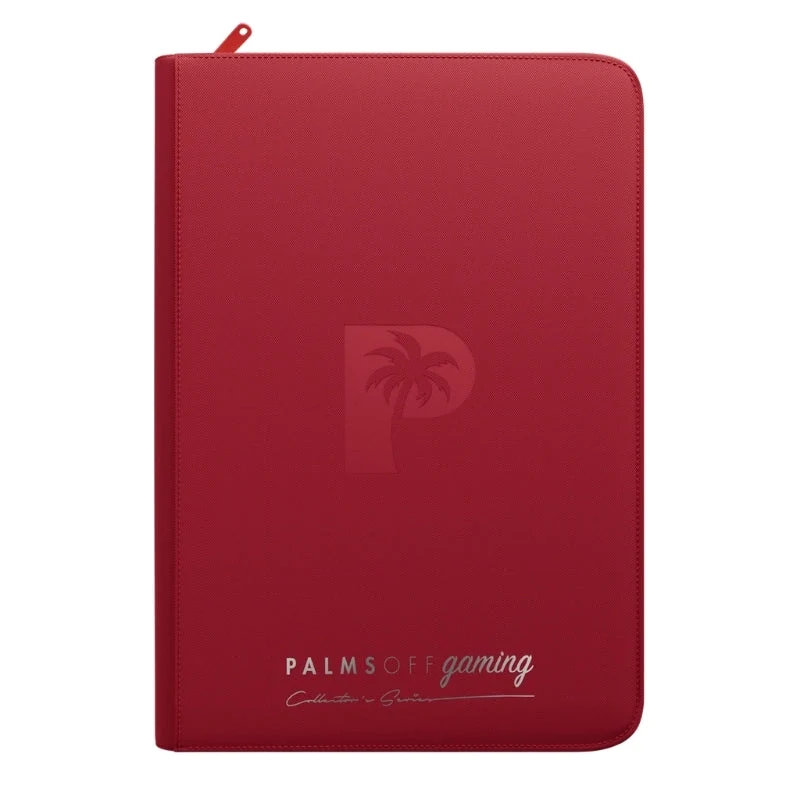 Palms Off Gaming Collector's Series Card Loader TOP LOADER Clear Zip Binder - Red