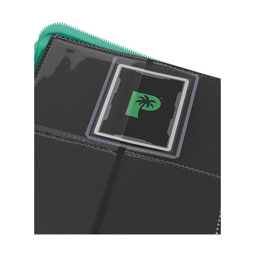 Palms Off Gaming Collector's Series 4 Pocket Card Loader TOP LOADER Clear Zip Binder - Turquoise