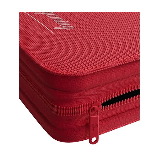 Palms Off Gaming Collector's Series 4 Pocket Card Loader TOP LOADER Clear Zip Binder - Red