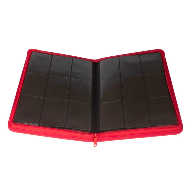 Palms Off Gaming STEALTH 9 Pocket Zip Trading Card Binder - Red