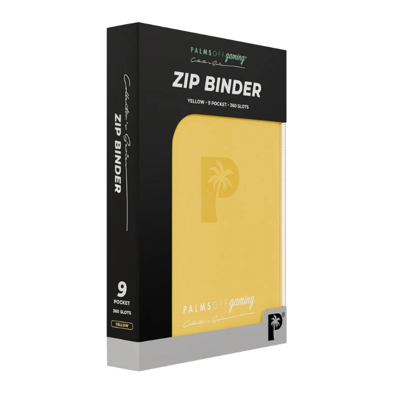 Palms Off Gaming Collector's Series 9 Pocket Zip Trading Card Binder - Yellow