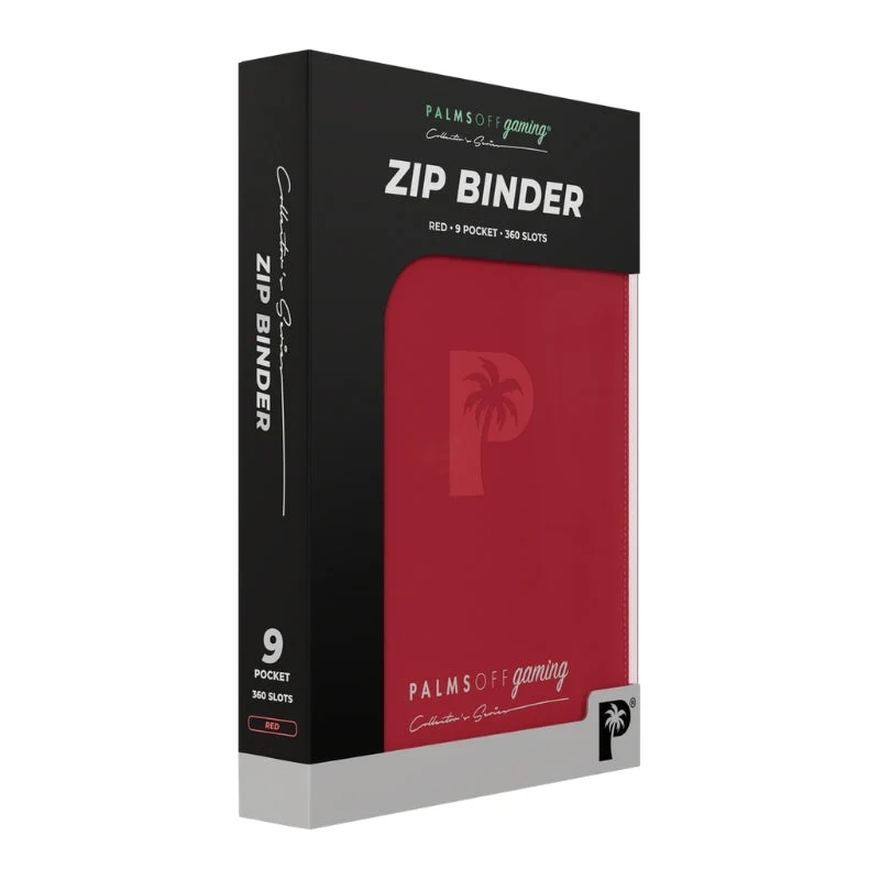 Palms Off Gaming Collector's Series 9 Pocket Zip Trading Card Binder - Red