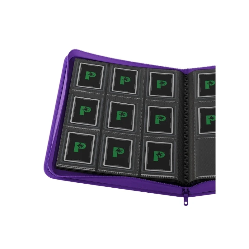 Palms Off Gaming Collector's Series Card Loader TOP LOADER Clear Zip Binder - Purple