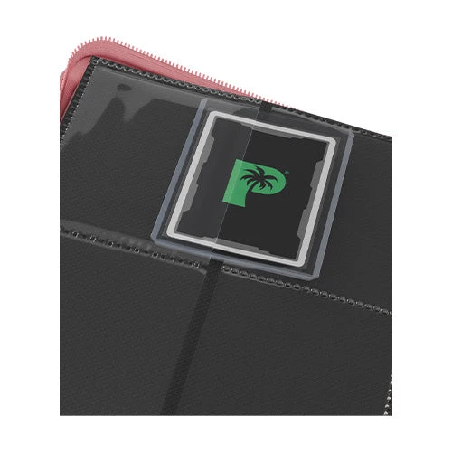 Palms Off Gaming Collector's Series 4 Pocket Card Loader TOP LOADER Clear Zip Binder - Pink