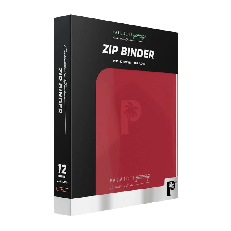Palms Off Gaming Collector's Series 12 Pocket Zip Trading Card Binder - Red