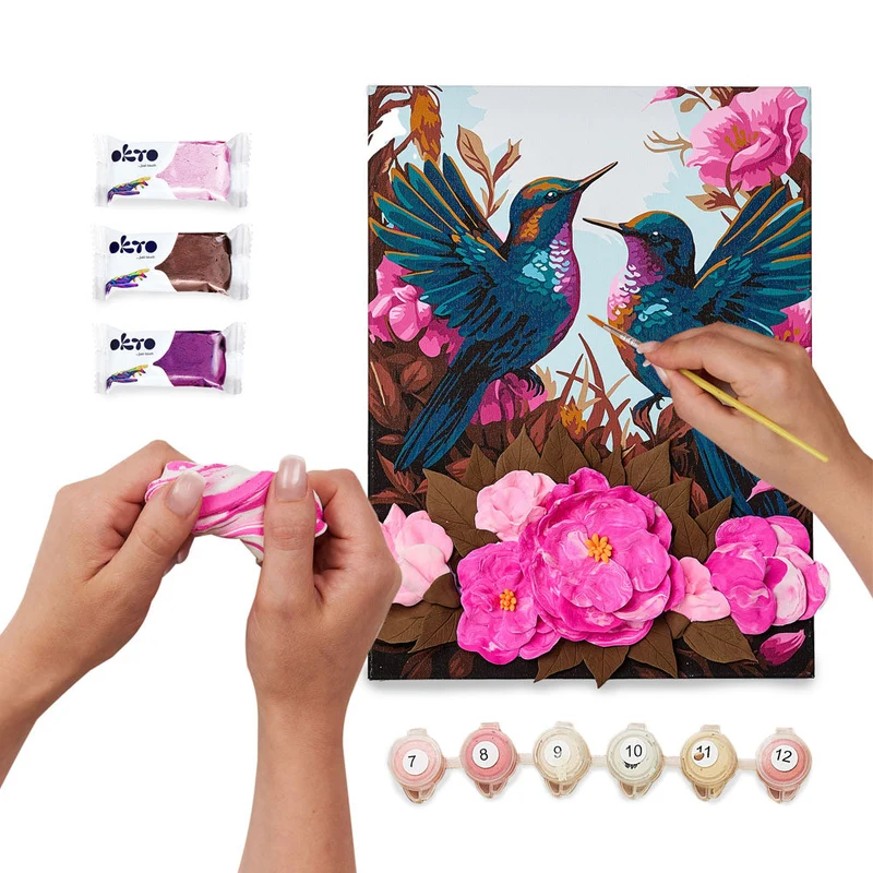 Okto 3D Modeling+Painting Kit 30x40cm - Hummingbirds in Love