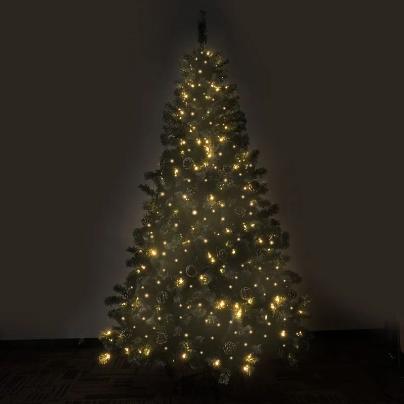 Christabelle 1.5m Pre-Lit LED Artificial Christmas Tree with Snow Tipped Needles Pine Cones Stand