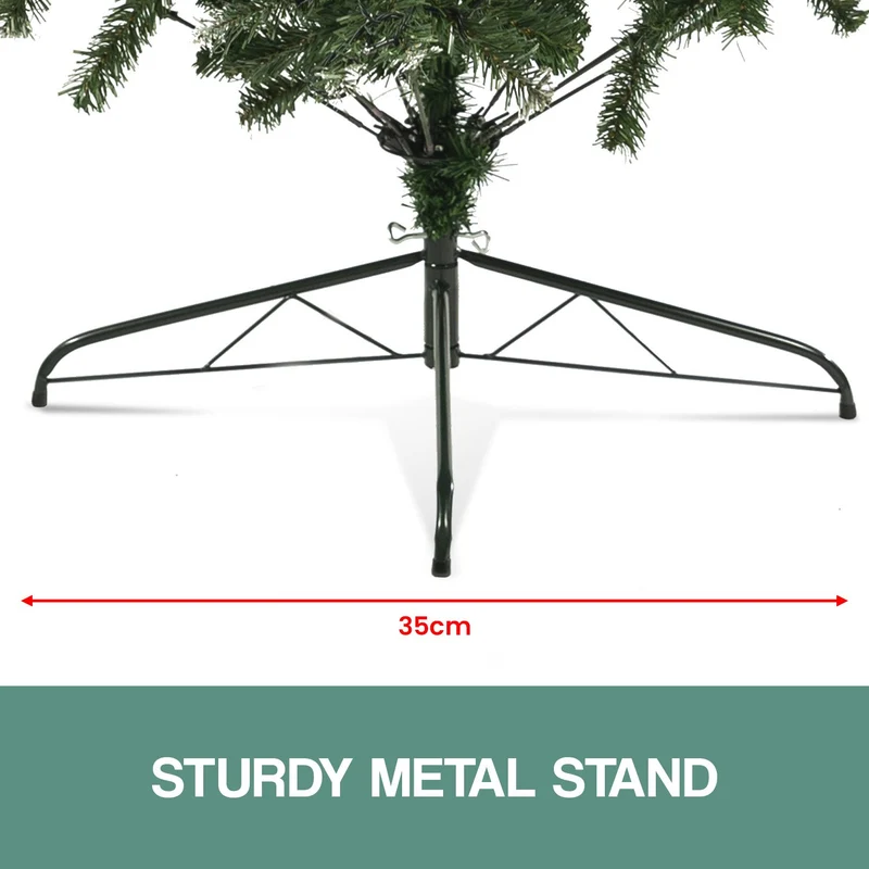 Christabelle 1.5m Pre-Lit LED Artificial Christmas Tree with Snow Tipped Needles Pine Cones Stand